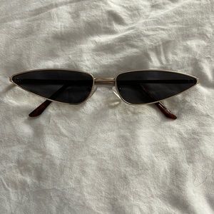 New gold skinny frame fashion sunglasses